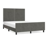 Qnhdfrt Full Velvet Bed Frame with Adjustable Headboard, Dark Gray | Features supportive wooden slats that eliminate the need for a box spring, fitting standard 54x75 inch mattresses.