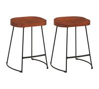 Qnhdfrt Gavin Solid Mango Wood and Metal Bar Stools