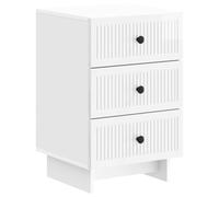 Qnhdfrt Glossy White 3-Drawer Engineered Wood Nightstand