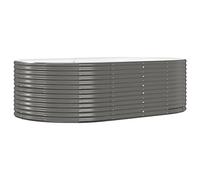 Qnhdfrt Gray Galvanized Steel Oval Raised Garden Bed 83x55x27in | Provides ample soil capacity for growing vegetables, herbs, and flowers on your patio, deck, or balcony.