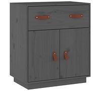 Qnhdfrt Gray Solid Pine Wood Buffet Cabinet with Door