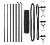 Qnhdfrt Gray Steel Garden Fence Kit with 7 Posts, 32.8x1.6 Ft