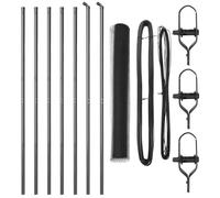 Qnhdfrt Gray Steel Garden Fence Set, 32.8 x 3.9 Ft