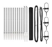 Qnhdfrt Gray Steel & PVC Garden Fence Kit, 2500x140 cm