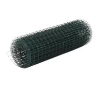 Qnhdfrt Green PVC Coated Galvanized Steel Wire Mesh Roll, 25x0.5m