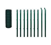 Qnhdfrt Green PVC Coated Steel Garden Fence Roll with Posts, 10x1.5m