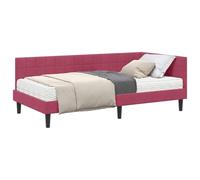 Qnhdfrt Green Velvet Corner Twin Bed Frame with Foam Mattress