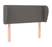 Qnhdfrt Grey Faux Leather Wingback Headboard, Height Adjustable