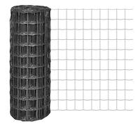 Qnhdfrt Grey PVC Coated Steel Wire Garden Fence Roll, 25x1m