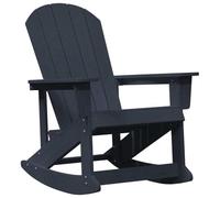 Qnhdfrt HDPE Plastic Rocking Adirondack Chair, Navy Blue