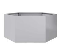 Qnhdfrt Hexagonal Galvanized Steel Raised Garden Bed, 104x90x45 cm | Bottomless open base promotes healthy root growth, suitable for planting vegetables, herbs, and flowers outdoors.