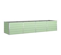Qnhdfrt Jardinière de Jardin Rectangulaire Vert Pastel 385x100x75 cm en Acier Galvanisé Grand Bac à Fleurs Robuste pour Potager Extérieur Patio Terrasse