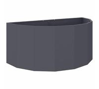 Qnhdfrt Jardinière Demi-Ronde en Acier Anthracite 120x60x50 cm | Bac à fleurs extérieur conçu pour aménager et fleurir une terrasse, un balcon ou un espace potager.