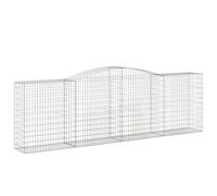 Qnhdfrt Kit de 5 Gabions Arqués en Fer Galvanisé, 400x50x120/140 cm | Cages métalliques anti-corrosion pour la création de murs de soutènement, clôtures de jardin et barrières de protection.