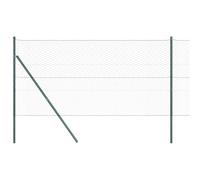 Qnhdfrt Kit de Clôture de Jardin en Acier et PVC Vert 100x1m avec 104 Poteaux Rectangulaires - Barrière Extérieure Robuste pour Sécurisation de Terrain, Terrasse et Animaux