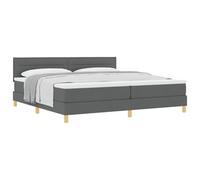 Qnhdfrt Lit à Ressorts 200x200 cm avec Matelas, Gris Foncé