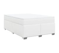 Qnhdfrt Lit à Sommier avec Matelas et Surmatelas Blanc 140x190cm 3 Pièces | Ensemble de lit complet pour chambre à coucher avec matelas ressorts ensachés, surmatelas et revêtement similicuir.