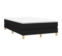 Qnhdfrt Lit à sommier tapissier 120 x 190 cm, lit capitonné avec matelas à ressorts ensachés et surmatelas, lit simple, housse en tissu respirant, noir, lit moderne pour chambre d'amis, chambre à