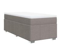 Qnhdfrt Lit à sommier tapissier 80 x 200 cm avec matelas à ressorts ensachés et surmatelas - Lit simple complet avec cadre de lit en taupe - Design respirant pour un sommeil réparateur