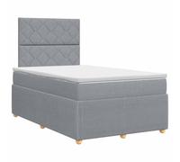 Qnhdfrt Lit Boxspring 120x200 avec Matelas Ressorts Ensachés Gris | Ensemble complet pour chambre à coucher incluant surmatelas de 5 cm, tête de lit ajustable et housses lavables.
