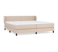 Qnhdfrt Lit Boxspring 200x200 cm avec Matelas et Surmatelas Cappuccino | Ensemble lit adulte pour chambre avec tête réglable, matelas ressorts ensachés et surmatelas mousse doux en similicuir.