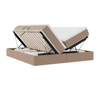 Qnhdfrt Lit Coffre 180x200 cm avec Matelas et Surmatelas Cappuccino