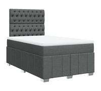 Qnhdfrt Lit Sommier 120x190 Matelas Ensaché et Tête de Lit Gris Foncé | Ensemble complet pour chambre à coucher incluant cadre rembourré, surmatelas lavable et sommier à lattes respirant.