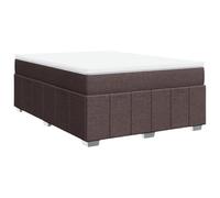Qnhdfrt Lit Sommier 160x200 cm avec Matelas Ressorts et Surmatelas Marron | Set complet 3-en-1 pour chambre à coucher avec sommier en bois massif, matelas ferme et surmatelas déhoussable lavable.