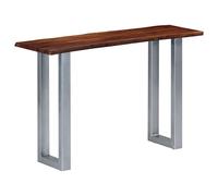 Qnhdfrt Live Edge Solid Acacia Wood Console Table with U-Shaped Legs