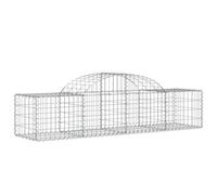 Qnhdfrt Lot de 12 Paniers à Gabions Arqués 200x50x40/60 cm, Cage Métallique en Fer Galvanisé Fil 3,5 mm, Maille 5x10 cm, Clôture et Mur de Soutènement Décoratif pour Jardin et Terrasse