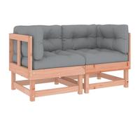 Qnhdfrt Lot de 2 canapés d'angle avec coussin - Bois massif Douglas - 61 x 61 x 62 cm - Lattes - Design moderne - Robuste et durable - Pour jardin, terrasse, balcon