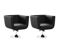Qnhdfrt Lot de 2 Chaises de Bar en Cuir Artificiel Noir, Tabouret de Bar Pivotant et Réglable en Hauteur 68-80 cm, Fauteuil de Salon Design Chic pour Bureau et Comptoir Cuisine