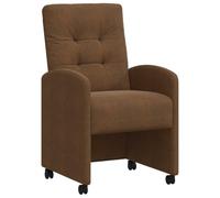 Qnhdfrt Lot de 2 chaises de salle à manger avec roulettes - Design moderne - En cuir synthétique - Marron - 58 x 67 x 97 cm - Ergonomiques - Pour salle à manger, salon, bureau