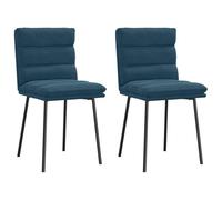 Qnhdfrt Lot de 2 chaises de salle à manger, en velours, bleu, 45 x 54 x 83 cm, avec structure en métal et assise rembourrée épaisse, design moderne, confortables et robustes, pour salle à manger