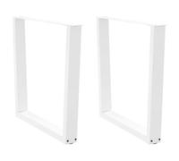 Qnhdfrt Lot de 2 pieds de table à manger en forme de V - Blanc - 90 x (72-73,3) cm - En acier - Design moderne - Stabilité robuste - Pieds réglables en hauteur - Pour bureaux ESS et bureaux dans le
