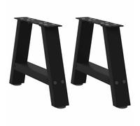 Qnhdfrt Lot de 2 pieds de table basse en forme de A - En acier - Réglable en hauteur - Pour salon, chambre à coucher, bureau, couloir - Noir - 50 x 30-31 cm