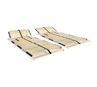 Qnhdfrt Lot de 2 Sommiers à Lattes 70x200 cm Réglables en Tête