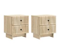 Qnhdfrt Lot de 2 tables de chevet aspect chêne Sonoma moderne avec 4 tiroirs pour chambre à coucher et salon, matériau en bois robuste, 43 x 34,5 x 47,5 cm