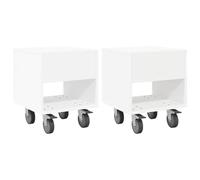 Qnhdfrt Lot de 2 tables de chevet, tables d'appoint modernes en blanc, tables de chevet avec espace de rangement pour chambre à coucher et salon, console de chevet rectangulaire, en bois, 40,5 x 40 x