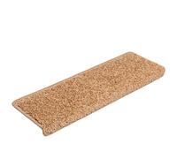 Qnhdfrt Lot de 20 Tapis d'Escalier Antidérapants 65x21 cm - Marchettes d'Escalier Rectangulaires en Tissu Aiguilleté avec Ruban Adhésif Double Face, Protection Contre Rayures, Beige
