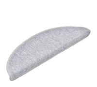 Qnhdfrt Lot de 20 Tapis d'Escalier Demi-Rond 56 x 17 x 3 cm, Marchettes d'Escalier Antidérapantes avec Adhésif Double Face, Protège-Marches pour Escalier Intérieur, Gris Clair