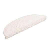 Qnhdfrt Lot de 20 Tapis d'Escalier Demi-Rond 56x17x3 cm, Marchettes Antidérapantes en PP Capitonné, Protection de Marche Pliable et Lavable pour Escalier Intérieur, Blanc