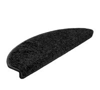 Qnhdfrt Lot de 20 Tapis d'Escalier Noirs 65x21x4 cm, Marchettes d'Escalier Demi-Rondes Antidérapantes en Polypropylène Capitonné pour Protection des Marches Intérieures
