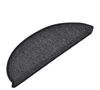 Qnhdfrt Lot de 30 Tapis d'Escalier 56x17x3 cm Anthracite Demi-Rond - Marchettes d'Escalier Antidérapantes en PP Capitonné avec Ruban Adhésif Double Face pour Protection des Marches Intérieures