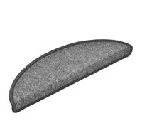 Qnhdfrt Lot de 30 Tapis d'Escalier 56x17x3 cm Gris Foncé Demi-Rond - Marchettes d'Escalier Antidérapantes en Polypropylène Tufté - Protection des Marches Lavable et Pliable avec Adhésif Double Face