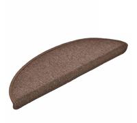 Qnhdfrt Lot de 30 Tapis d'Escalier Marchettes Escalier Demi-Rond 56x17x3 cm Protège-Marches Antidérapant en PP Tufté pour Sécurité et Décoration Intérieure Café Marron