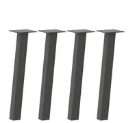 Qnhdfrt Lot de 4 pieds de table basse - Anthracite - 42 cm - Acier revêtu par pulvérisation - Design moderne avec tampons en caoutchouc - Pieds de meubles robustes pour salon, bureau, banc, table à