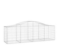 Qnhdfrt Lot de 50 Gabions Arqués en Fer Galvanisé 200x50x60/80 cm | Cages métalliques conçues pour créer des clôtures de jardin, murs de soutènement et décorations paysagères extérieures.