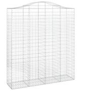 Qnhdfrt Lot de 6 Paniers à Gabions Arqués 200x50x220/240 cm, Cages Métalliques en Fer Galvanisé pour Clôture, Mur de Soutènement Extérieur et Décoration de Jardin, Mailles 5x10 cm