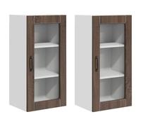 Qnhdfrt Lucca Armoire de cuisine et façade du lave-vaisselle 40 x 31 x 80 cm, en bois de chêne marron, meubles de cuisine modernes pour l'intérieur, kit de 2 pièces à monter soi-même